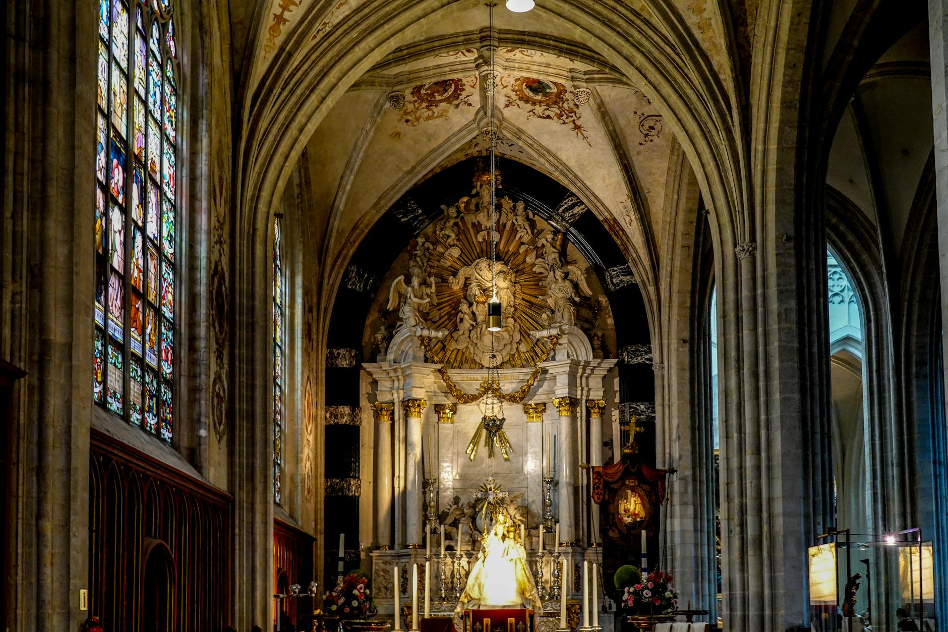 Munich Asamkirche Frauenkirche church interior with baroque details