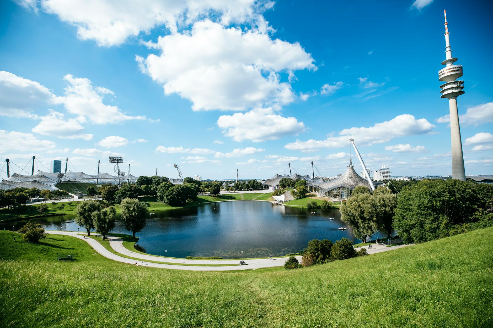 Olympic Park Munich iconic tower and sports architecture