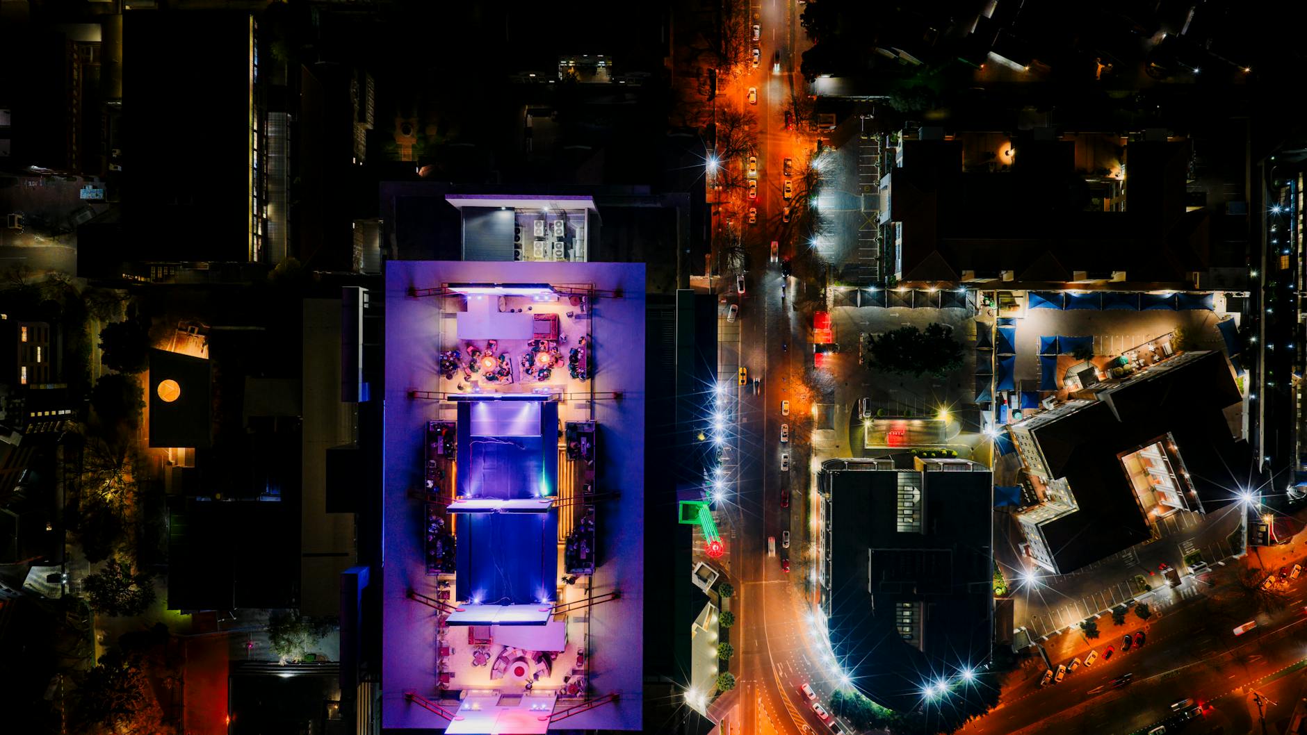 Munich rooftop bar skyline night view Alps panorama