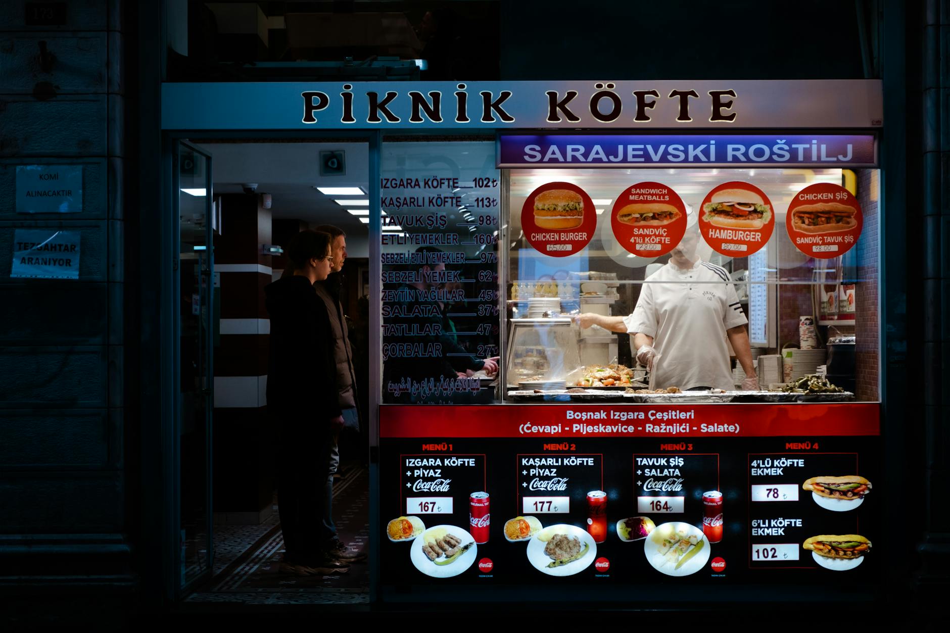 Late night restaurant in city