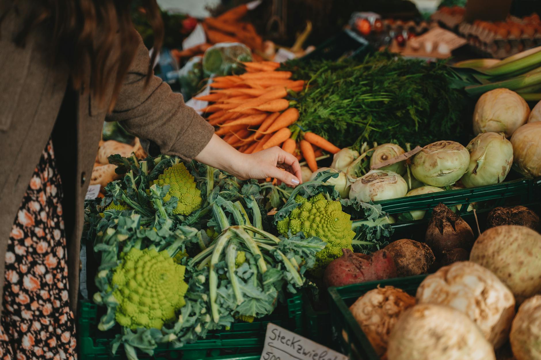 Vegetarian Restaurants Munich: 25 Best Plant-Based & Veggie Spots 7 Viktualienmarkt Munich vegan vegetarian produce stall fresh vegetables organic