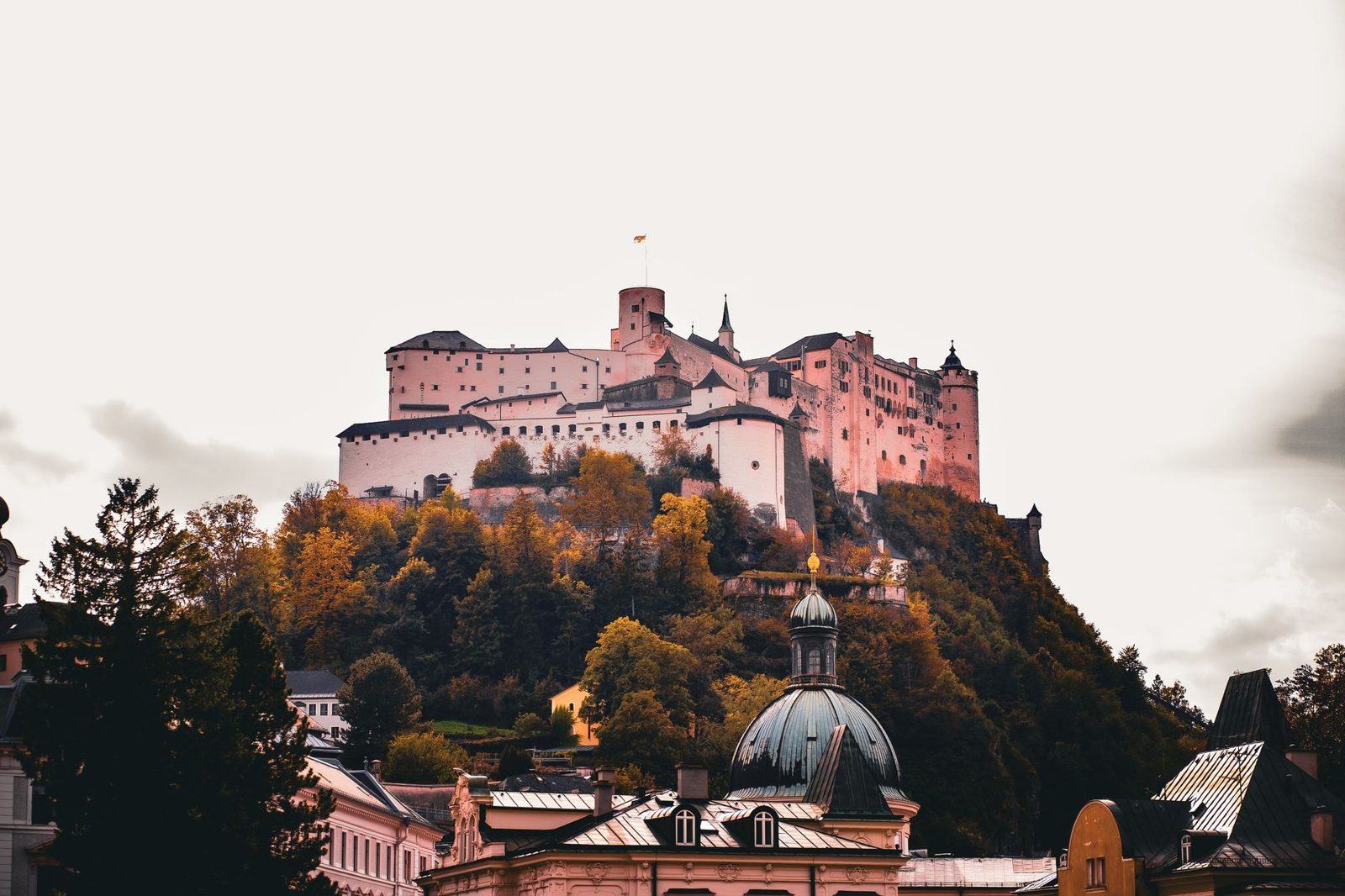 Salzburg Day Trip from Munich 7 Salzburg old town and Hohensalzburg Fortress seen across the Salzach river